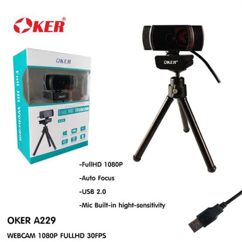 กล้อง FULL HD WEBCAM A229 Oker