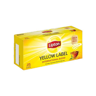 LIPTON YELLOW LABEL TEA BAGS ลิปตัน เยลโลว์ ที แบ็ก ชาผงชนิดซอง 25 ซอง