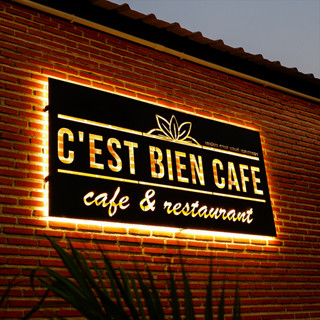 ป้ายหน้าร้าน มีไฟ ป้ายเหล็กซิงค์ฉลุ วินเทจ ชื่อร้าน โลโก้ ป้ายร้านกาแฟ คาเฟ่ ร้านอาหาร เหล็กฉลุลาย เกรดพรีเมี่ยม