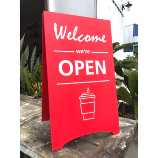 ป้ายคาเฟ่เปิด-ปิดพลาสวูสขนาด30x50cmส่งเร็วมาก sign เปลี่ยนแบบฟรี