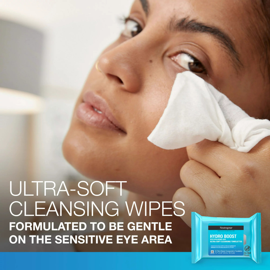 Neutrogena Hydro Boost Makeup Remover Wipes Face Cleansing Towelettes ...