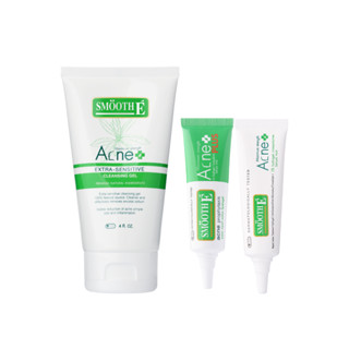 Smooth E 2 Steps Anti-Acne Skin ล้างหน้า แต้มสิว หาย มั่นใจใน 1 วัน - ทำความสะอาดล้ำลึก ป้องกันสิว ลดสิว สมูทอี เจลล้างหน้า เจลแต้มสิว สำหรับสิวมีหัว สิวไม่มีหัว