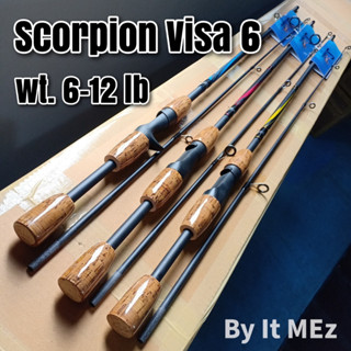 ของแท้ ราคาถูก ❗❗ คันเบ็ดตกปลา Scorpion Visa ด้ามไม้เคลือบ Line wt. 6-12 lb เหมาะสำหรับตีเหยื่อปลอม กบยาง ปลายาง