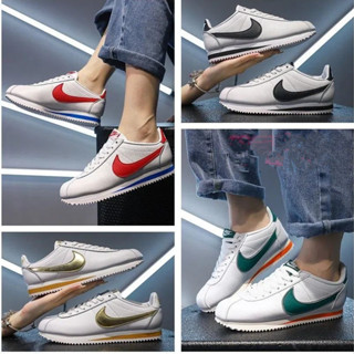 Nike Classic Cortez Leather รองเท้าบุรุษและสตรี Forrest Gump รองเท้าลำลอง รองเท้ากีฬา รองเท้าวิ่ง รองเท้าวิ่ง