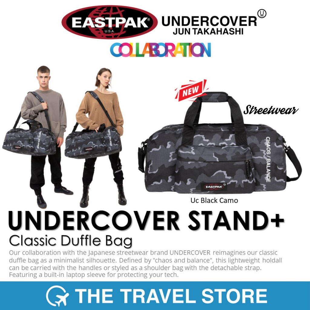EASTPAK x UNDERCOVER Stand+ Classic Duffel Bag - Uc Black Camo กระเป๋าแบบถือ กระเป๋าเดินทางสะพายไหล่