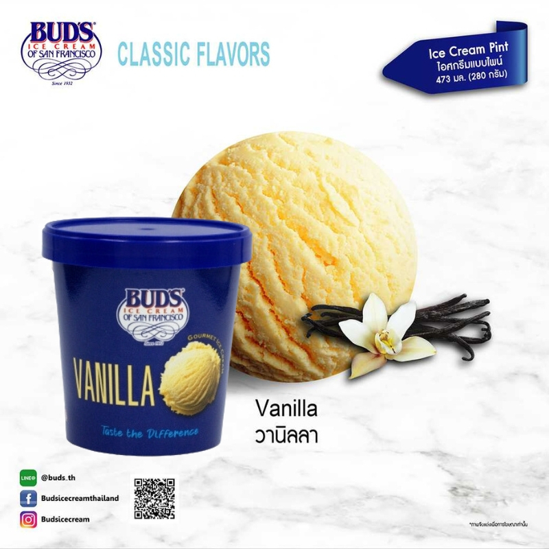 BUD'S Ice Cream Vanilla 473 ml (280g)