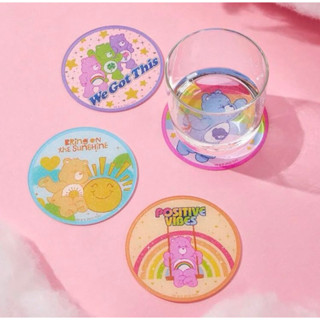 ลิขสิทธิ์แท้ 100% 💖 Set 4ชิ้น🌷Care Bears แคร์แบร์  แผ่นรองแก้ว ที่รองแก้ว กราฟฟิค การ์ตูน