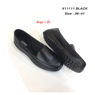 prettycomfort รองเท้าคัชชูส้นเตี้ย เพื่อสุขภาพ หนังนิ่ม นักเรียน พี้นสูง1นิ้ว ใส่สบาย X11111