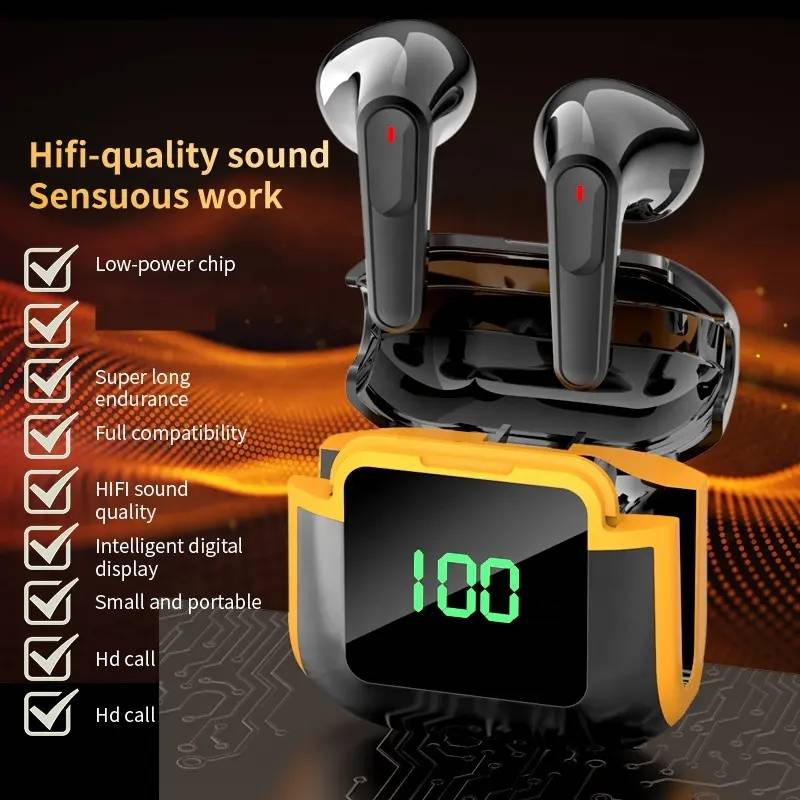 ฟังเล่นเกมไร้สาย บลูทูธ PRO 90 HI-FI ตัดเสียงรบกวน เสียงเบส สวมใส่สบาย สําหรับ iPhone Android ดีไซน์สวย