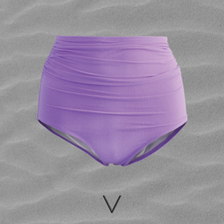 RESORT COLLECTION 2023 PURPLE HIGH WAIST BRIEF  กางเกงว่ายน้ำเอวสูงสีม่วง ซับในทั้งตัว