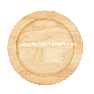 จานข้าวไม้ยางพารา DIA 8" l Rubber Wood Rice Plate DIA 8"