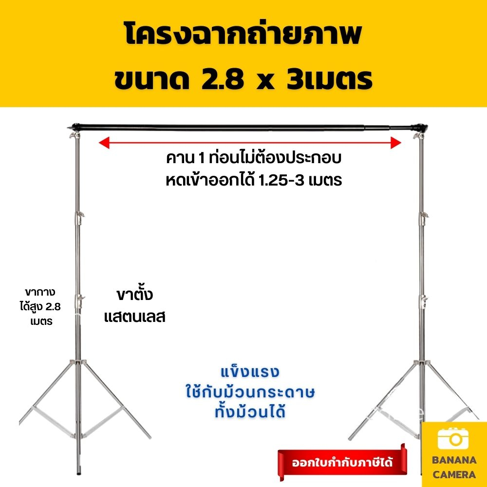 [เฉพาะโครง] โครงถ่ายภาพ ฉากสตูดิโอ โครงฉาก ขนาด 2.8 x 3เมตร โครงฉากหลังถ่ายภาพสินค้า