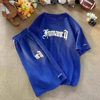 MEN ชุดสูทผู้ชาย เสื้อเซ็ตผู้ชาย(เสื้อ+กางเกงขาสั้น) ดีไซน์เก๋ ขนาดมาตรฐาน（สีดำ สีขาว สีฟ้า）