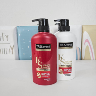 Tresemme Keratin Smooth เทรซาเม่แชมพูและครีมนวดสูตรเคราติน สมูท แชมพู 450 มล. ครีมนวด 400 มล.