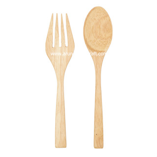 ช้อนส้อมไม้ยางพารา l RUBBER WOOD FORK &amp; SPOON