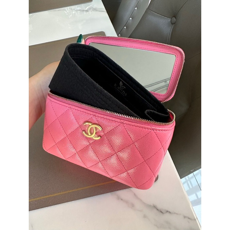 ที่กันเลอะ cc vanity มีเว้าช่องลิปสติก ผ้าสักหลาดเกาหลี แบรนด์ kanda bag in bag ชาแนลวานิตี้ chanel vanity ที่จัดทรง