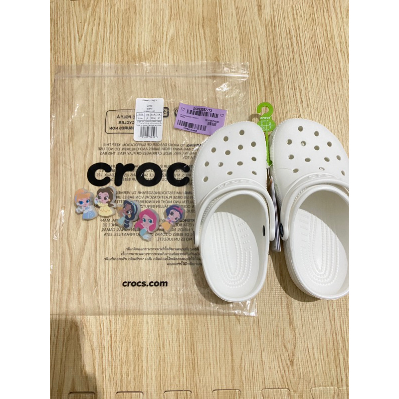 ปล่อย crocs classic clog รองเท้าเด็ก พร้อม jibbitz เจ้าหญิง