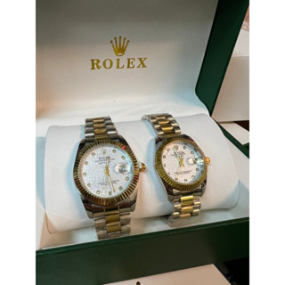 นาฬิกาคู่ ชญ.Rolex งานกล่องหนัง ขนาด เล็ก= 33 ใหญ่=38