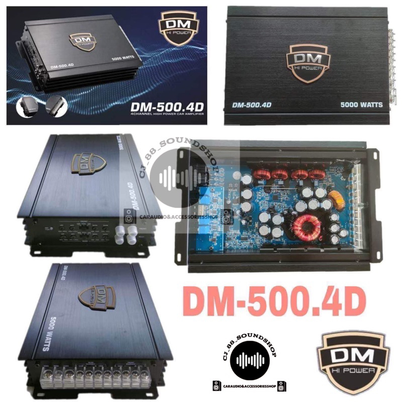 เพาเวอร์แอมป์ ขับกลาง CLASS D 4ชาแนล DM HI POWER รุ่น DM-500.4D เพาเวอร์ขับเสียงกลางแรงๆ 5000วัตต์