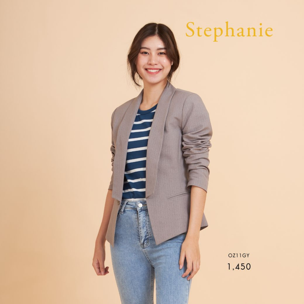 GSP Stephanie เสื้อแจ็คเก็ต แขนยาว สีเทา (OZ11GY)