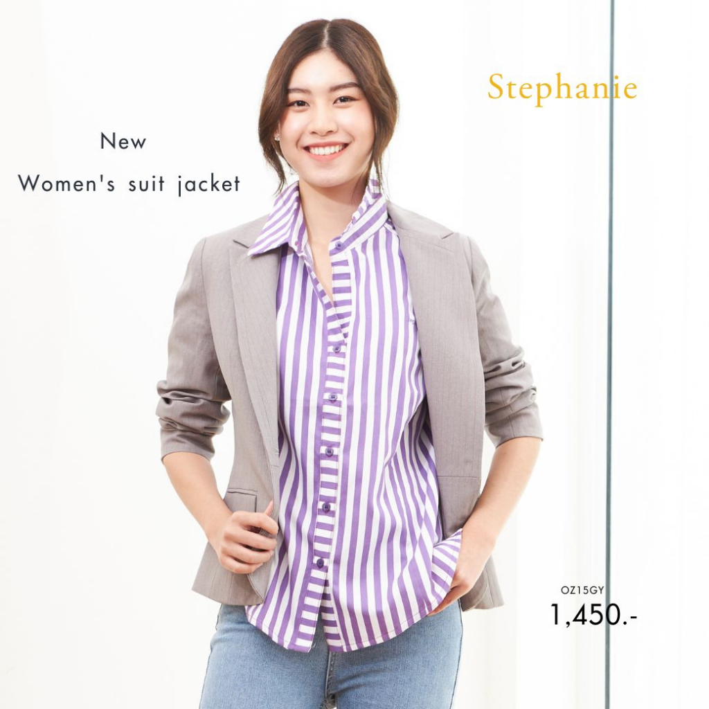 GSP Stephanie เสื้อแจ็คเก๊ต แขนยาว สีเทา (OZ15GY)