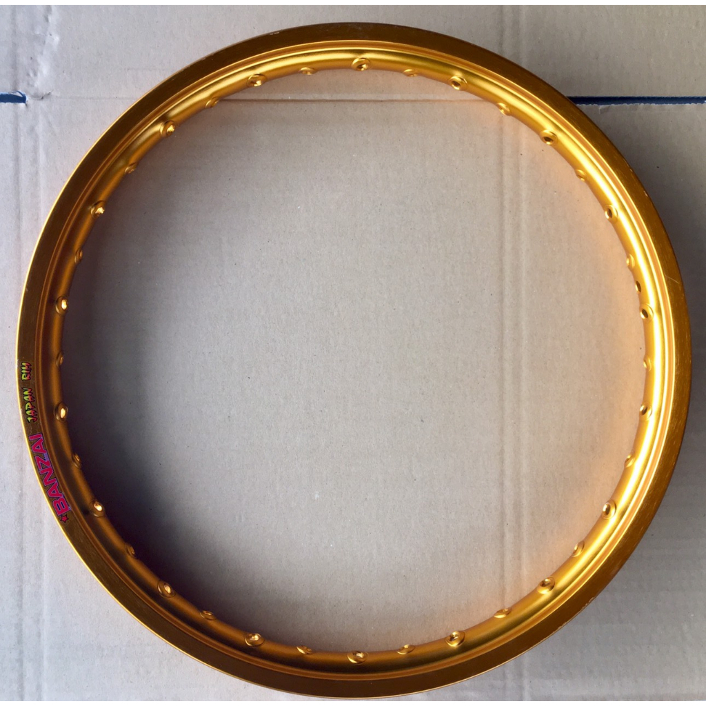1วง ขอบล้อ บันไซ Banzai  1.4x17 สีทอง วินเทจ แท้100% ล้อสี ล้อโล