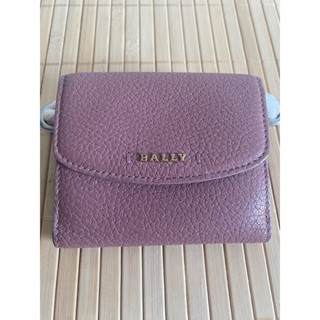 กระเป๋าสตางค์ BALLY goat grained สี rosehaze ของแท้💯 ใส่บัตร ใส่เหรียญ