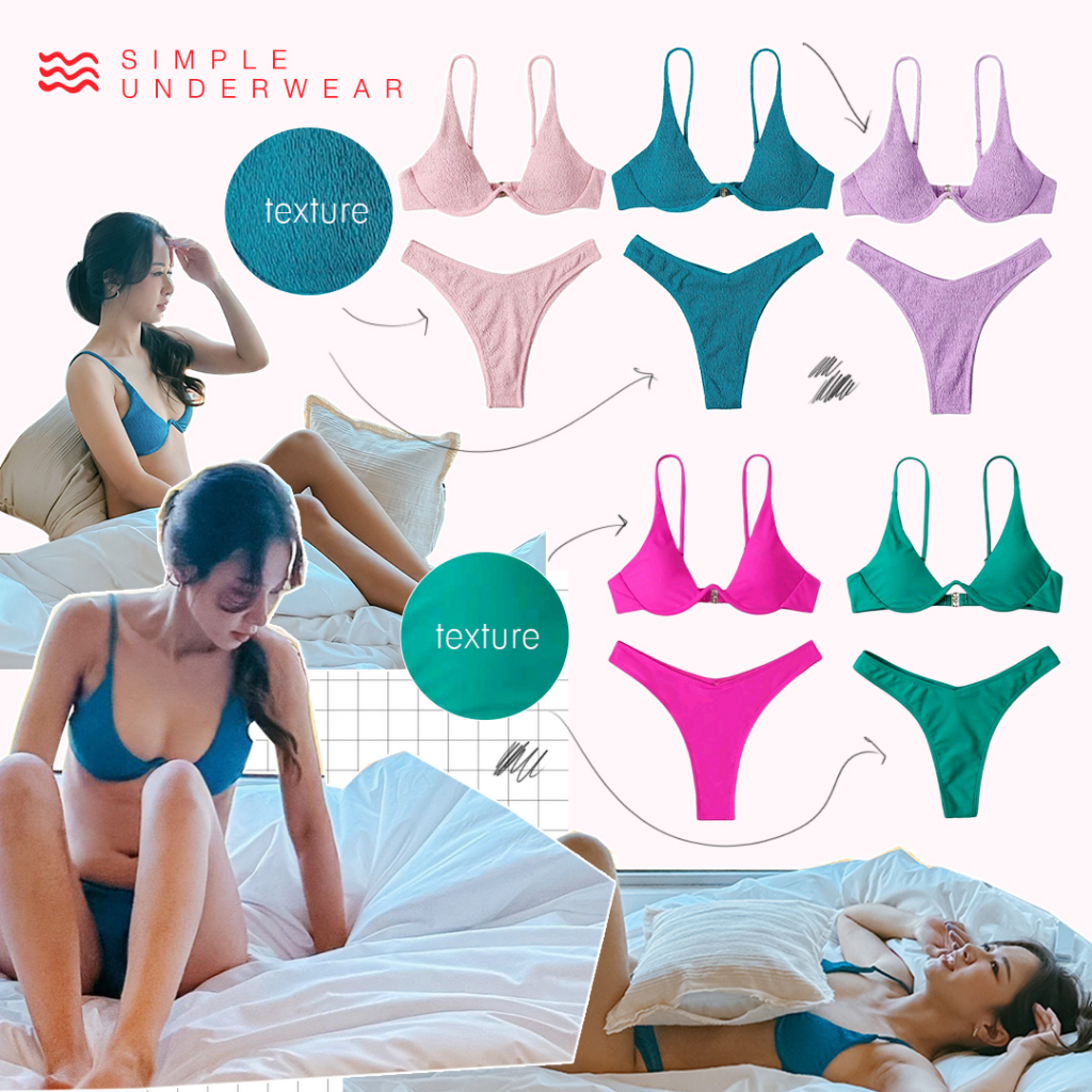 000 Simple Underwear bikini บิกินี่ ขาเว้า มีโครง