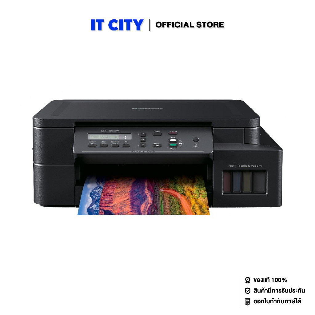 Brother DCP-T520W Ink Tank Printer (พิมพ์,สแกน,ถ่ายเอกสาร)*พร้อมหมึกแท้ในกล่อง 1 ชุด*(PR5-000602)