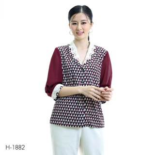 MIKIKO Shirt MI-H1882 โคโม่ จินจีร่า แขนยาว IGPU22-11