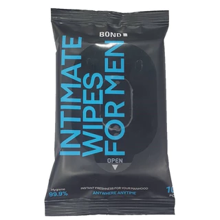 ใหม่ BOND Wipes #ผ้าเช็ดจุดซ่อนเร้นผู้ชาย ฆ่าเชื้อโรคได้ 99% หอม สะอาดสดชิ่น 1 ห่อ บรรจุ 10 แผ่น