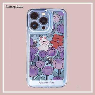 กระต่ายทิวลิปสีม่วง เคสซิลิโคนนิ่ม for Vivo Y33S Y11 Y12 Y15 Y17 Y19 Y5S Y75 Y55 V15 IQOO U5 Z6 Y91 Y93 Y95 Y51 Y20 Y21