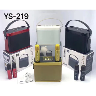 ลำโพงบลูทูธ YS-219 / YS-219BT พร้อมไมโครโฟนไร้สาย 2 ตัว รองรับ Bluetooth USB TF Card AUX ลำโพงคาราโอเกะแบบพกพา