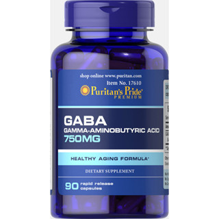 Puritans Pride GABA (Gamma Aminobutyric Acid) 750 mg. (90Capsules) Exp.02/2026 ‼️