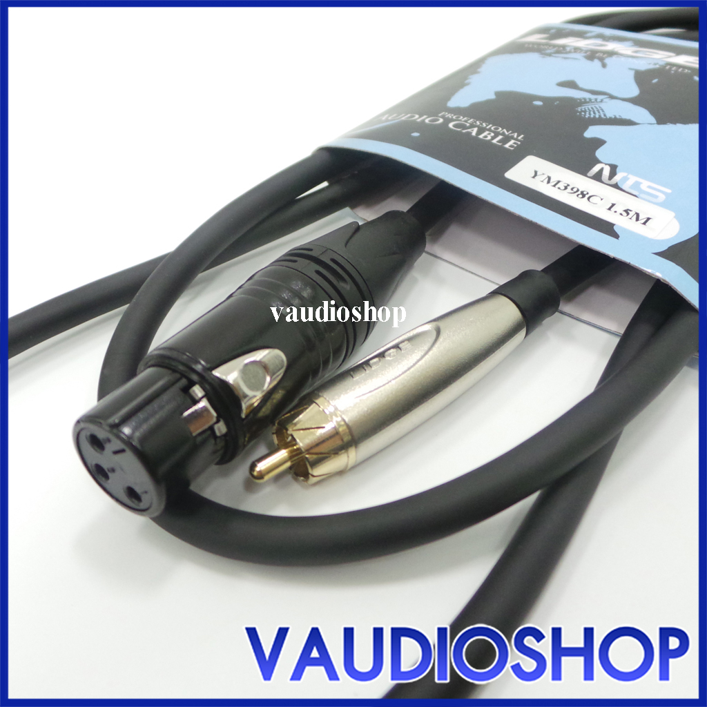 สายสัญญาณ XLR เมีย+RCA ยาว 1.5 เมตร LIDGE YM-398C 1.5M สายเสียง สายแจ๊ค สายแคนนอน RCA YM398