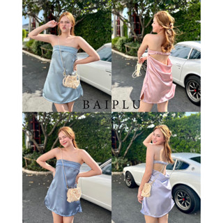 ✨𝐍𝐞𝐰 𝓘𝓝🌴𝐁𝐚𝐢𝐩𝐥𝐮 𝐂𝐨𝐥𝐥𝐞𝐜𝐭𝐢𝐨𝐧🌷mini Dress เดรสสั้น เกาะอก ผ้าซาติน🥕พร้อมส่ง ส่งเร็วว💨