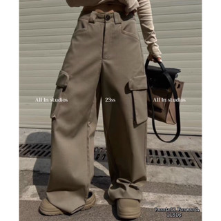 🇰🇷New🇰🇷  Korea cargo trousers  กางเกงคาร์โก้กระเป๋าใหญ่ ทรงสวยมาก ผ้าดีมากกกก