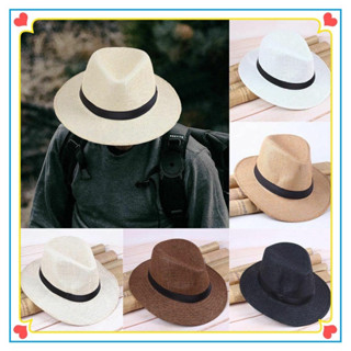 vinidashop หมวกปานามาคลาสสิค Panama Classic hat ปีกกว้างไม่มีลายสายคาดที่ดำ