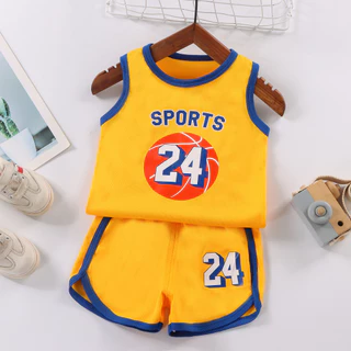 Babyonline(Y350)K6 (ส่งด่วน1วัน)ชุดบาสเกตบอลสำหรับเด็กผู้ชายและเด็กผู้หญิง ผ้าตาข่าย ระบายอากาศ
