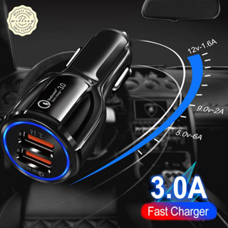 พร้อมสต็อก🚀ที่ชาร์จในรถยนต์ ชาร์จในรถ ที่ชาร์จแบตในรถ Quick Charge 3.0 USB Car Charger 2ช่อง usb ที่ชาร์จในรถ QC3.0