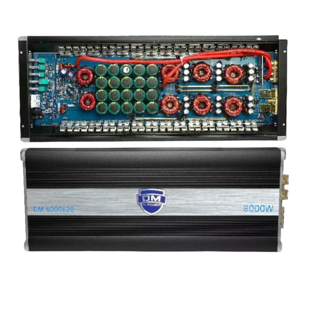 ClassD เพาเวอร์แอมป์ขับซับ 1CH Mono Block 1Ohm กำลังขับ 8000วัตต์/Watts. DM รุ่น DM-6000K20 ขับดอก15