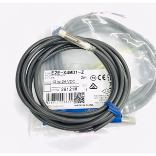 E2E-X4MD1-2  เซนเซอร์ตรวจจับโลหะ Proximity Sensor ขนาดเกลียว 8mmระยะตรวจจับ 4mm NPN No2สาย 12-24VDC