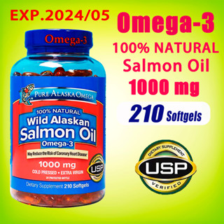 PURE ALASKA OMEGA Salmon Fish Oil OMEGA-3 Good Fish Oil 1000mg 210 Softgels