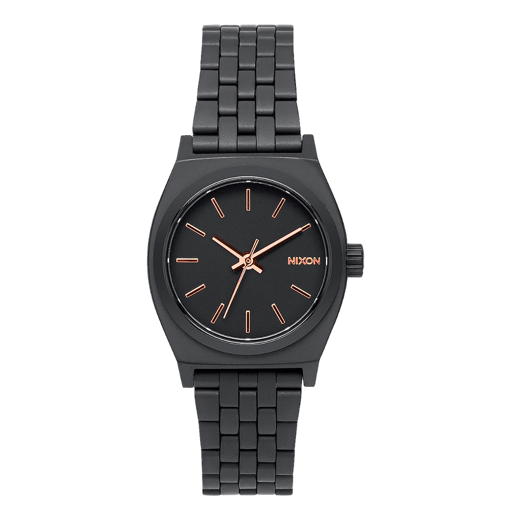 Nixon Small Time Teller รุ่น NXA399957-00 All Black/RoseGold นาฬิกาข้อมือผู้หญิง หน้าปัด 26 มม.