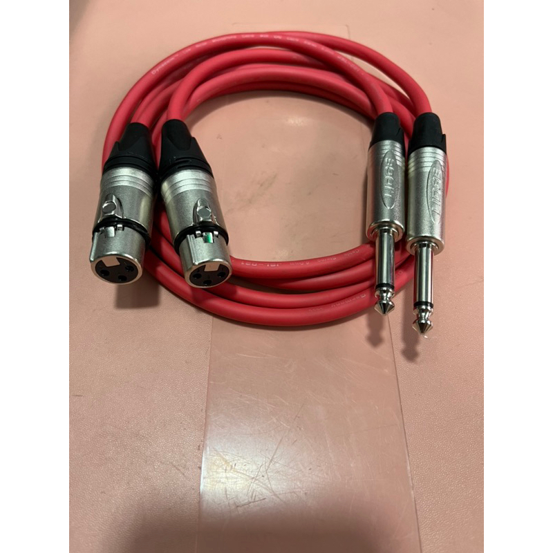 สายxlrเมีย-แจ๊คโมโนแบบชุด2เส้นทำจากสายชีลสเตอริโอของDynacomหัวของLidge