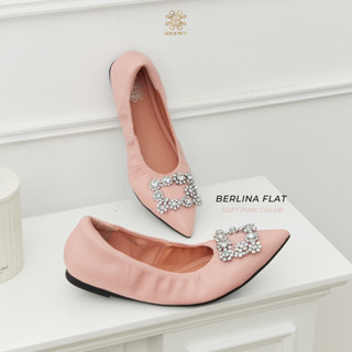 รองเท้าหนังแกะแท้รุ่น Berlina Flat Soft Pink color (สีชมพู)