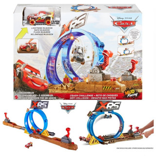 ชุดรางรถ Disney Pixar Cars XRS Mud Racing Crash Challenge Playset ลิขสิทธิ์แท้ + แถมฟรี รถ1คัน LIGHTNING McQUEEN