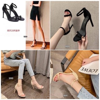 เช็คของก่อนสั่ง สูง 3.5 นิ้ว ไซส์35-39 รองเท้าส้นสูงรัดข้อ ส้นสูงรัดส้น