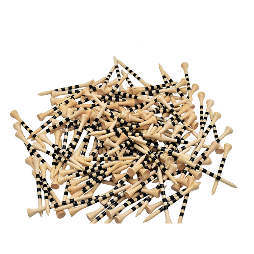 -SiV Mall- ทีตั้งลูกกอล์ฟ ทำจากไม้ไผ่ แพ็ค 50 ชิ้น มีลายคาดสีดำ กอล์ฟที Golf Tee สำหรับตั้งลูกกอล์ฟ แท่นตั้ง Bamboo Golf - รูปที่ 5