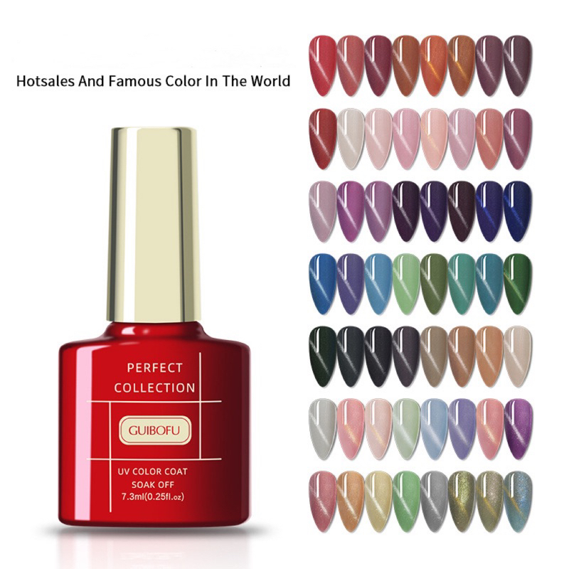 สีทาเล็บเจล GUIBOFU เม็ดสีแน่นขัด ทาง่าย ติดทนและนาน ขนาด 7.3ml. พร้อมส่งในไทย